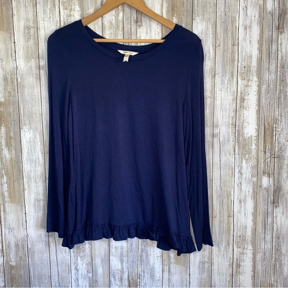 Matilda Jane Stay Warm Navy Ruffle Blouse - Picture 2 of 6